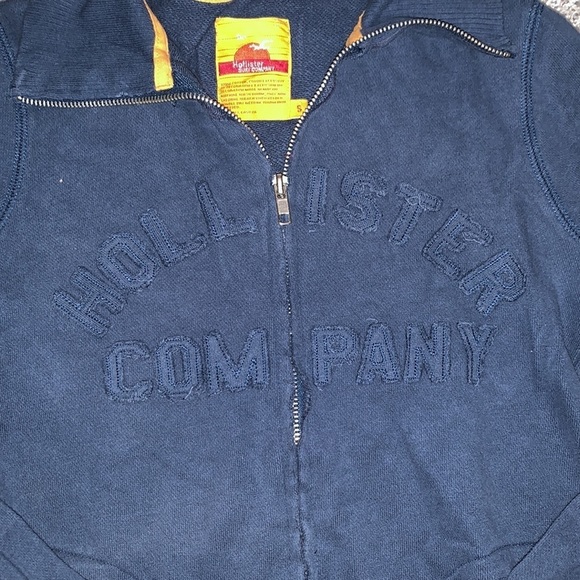 Hollister dark blue zip-up hoodie with no hood - Picture 2 of 4